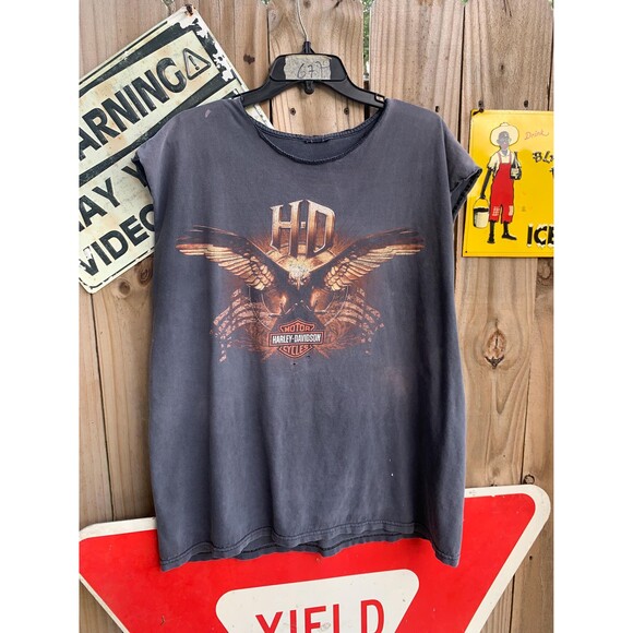 Vintage 90s Harley Davidson Stafford Texas Distressed Tank Top Size XL - Picture 1 of 7
